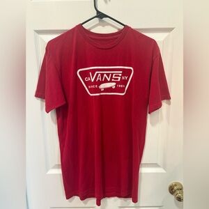 Vans Men's Red Short Sleeve Skateboarding Tee size Medium with Vans logo